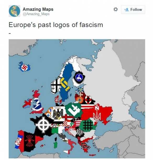Ресурс Amazing maps составил «карту нацизма» в Европе (ФОТО) | Русская весна