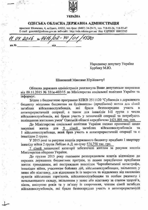 Скандал: Саакашвили не купил «героям АТО» квартиры на выделенные деньги, — нардеп (ДОКУМЕНТЫ) | Русская весна