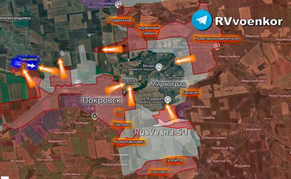 Оборона ВСУ в покровском котле становится все более «призрачной», Мирноград в окружении (КАРТА) | Русская весна