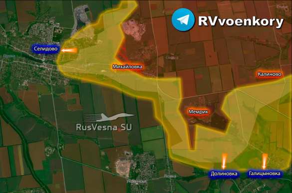 «Отважные» заняли до трети Селидово и ворвались в Долиновку и Галицыновку (КАРТА) | Русская весна