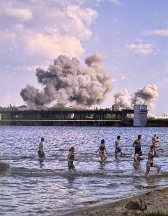 Нанесён удар по району ДнепроГЭС в Запорожье, перекрыт мост через Днепр (ФОТО, ВИДЕО) | Русская весна
