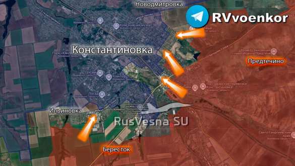 Бои за Константиновку: Армия России продвигается в частном секторе (КАРТА) | Русская весна
