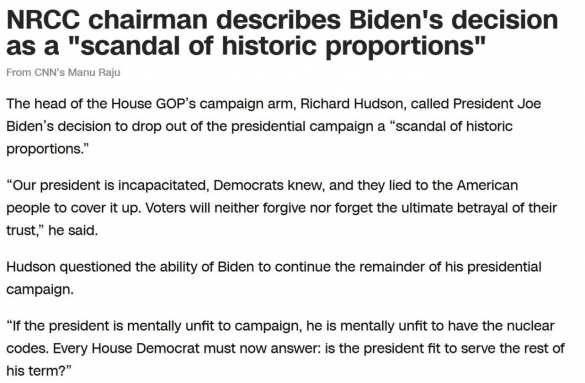 «Ядерная кнопка у неадеквата»: Спикер палаты представителей призвал маразматика Байдена немедленно уйти в отставку | Русская весна