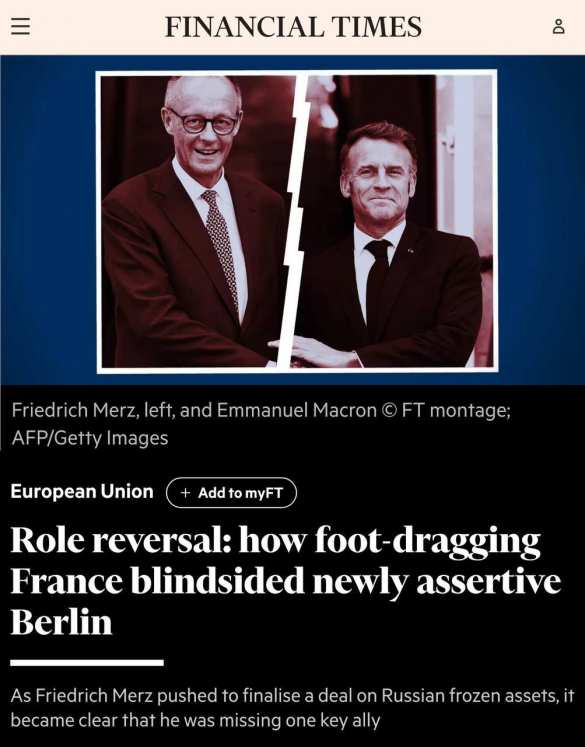 Макрон «предал» Мерца: Канцлер Германии предпринял последний рывок для грабежа российских активов, но ему не хватило «ключевого союзника» | Русская весна