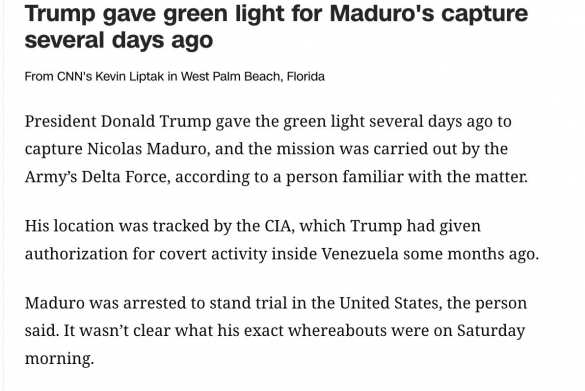 Местонахождение Мадуро отслеживало ЦРУ. Трамп одобрил операцию по его захвату несколько дней назад, — CNN  | Русская весна