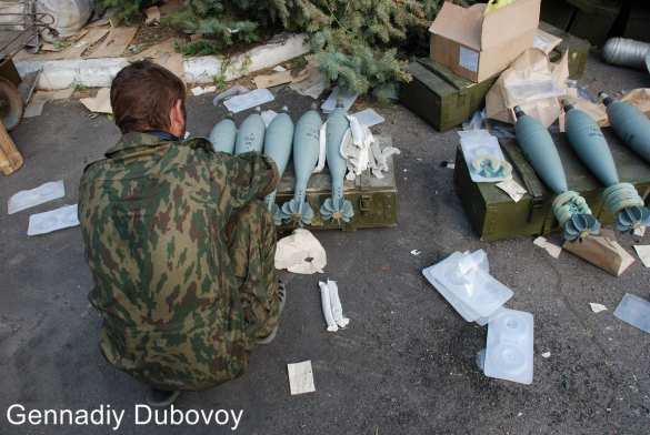 Артиллерийская атака отряда Моторолы на позиции украинских карателей (фото-лента) | Русская весна