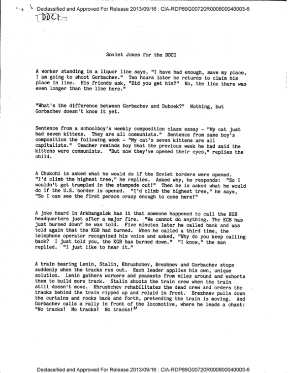 В архиве ЦРУ оказались советские анекдоты (ДОКУМЕНТ) | Русская весна