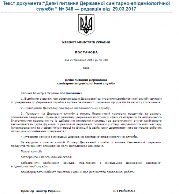 На Украине ликвидировали Государственную санитарно-эпидемиологическую службу (ДОКУМЕНТ) | Русская весна