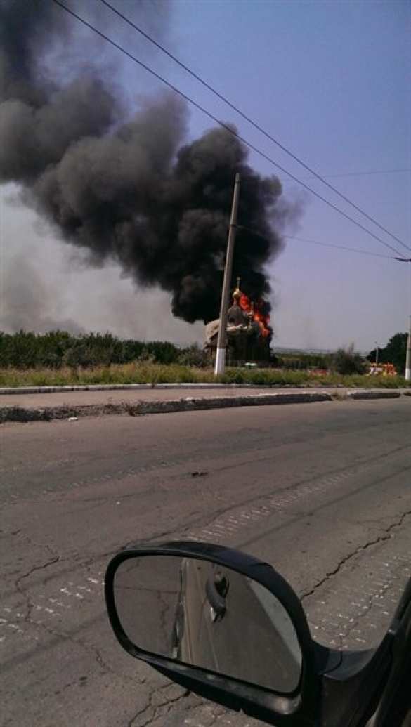  Горловка: Церковь загорелась в результате артиллерийского обстрела. 7 августа 2014 (видео, фото) | Русская весна