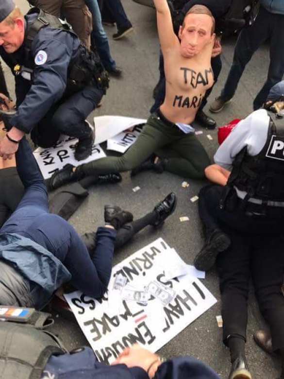 Скандал на выборах во Франции: полуголых «Путина» и «Трампа» скрутила полиция (ФОТО, ВИДЕО) | Русская весна