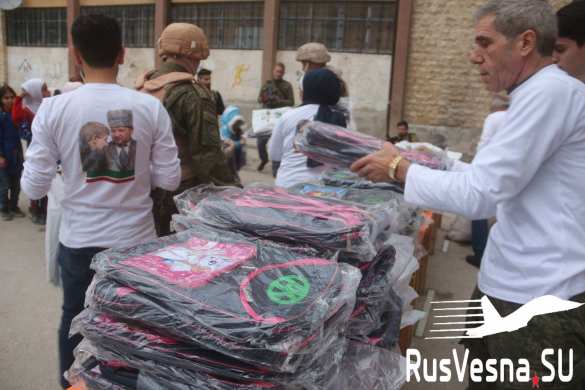 Важный груз из Чечни доставлен в бывший штаб террористов в Алеппо (ФОТО) | Русская весна