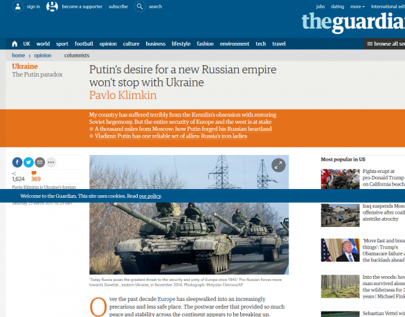 Путин не ограничится Украиной: Климкин пожаловался в The Guardian на Россию | Русская весна