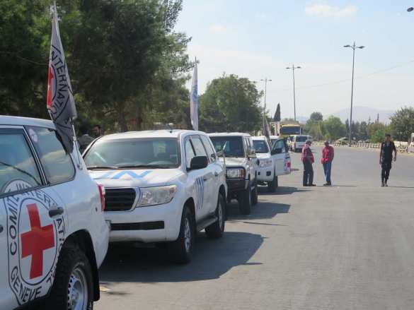 Сирия: Под защитой российских военных первый конвой ООН прибыл в Кабун — репортаж РВ (ФОТО)   | Русская весна
