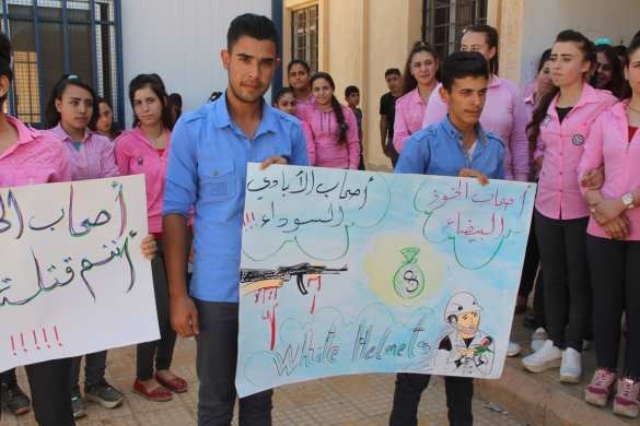«Белые каски — вон из Сирии!» — сирийская молодёжь против пособников террористов (+ФОТО, ВИДЕО) | Русская весна