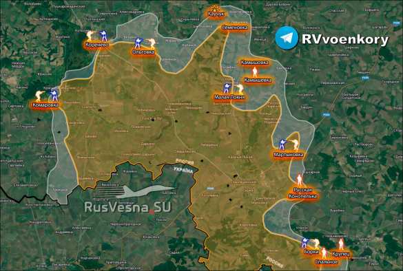 Тяжёлые бои в курском приграничье: враг продолжает наступление и подтягивает резервы, пытаясь прорваться (КАРТА) | Русская весна