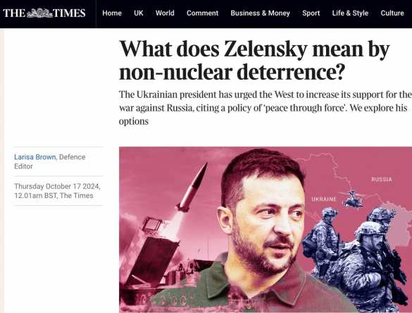 The Times узнал, что Зеленский имел в виду под неядерным сдерживанием | Русская весна