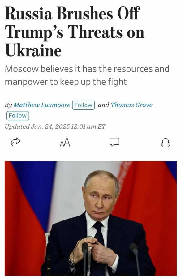 Россия не боится «суперсанкций» Трампа и готова воевать, развивая успехи на фронте — WSJ | Русская весна