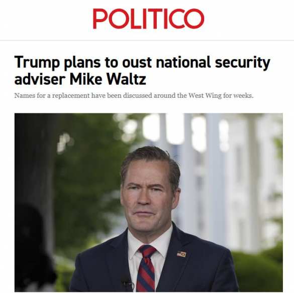 Один из переговорщиков по Украине, советник Трампа по нацбезопасности Уолтц, отправлен в отставку — Politico | Русская весна