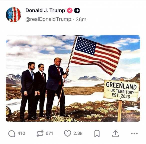 Трамп «установил» флаг США на территории Гренландии (ФОТО) | Русская весна