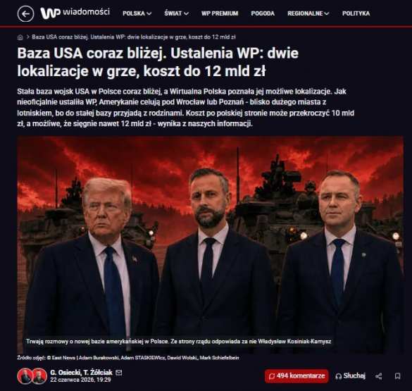 США могут разместить в Польше постоянную базу на 5000 военных — Wirtualna Polska | Русская весна