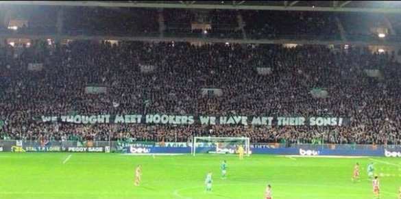 «Мы думали снять шлюх, а встретили их сыновей», — транспарант Французских фанатов об украинцах на матче с ФК «Днепр» (фото) | Русская весна