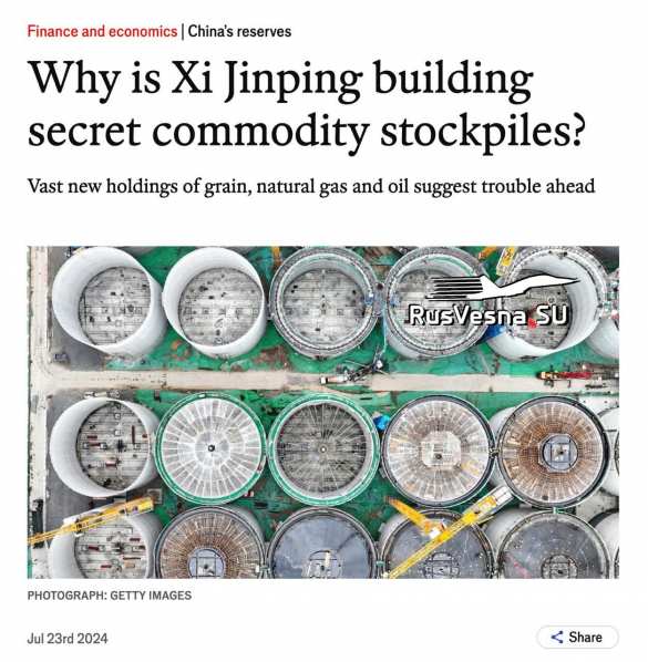 The Economist: Китай втайне копит запасы металлов и продовольствия | Русская весна