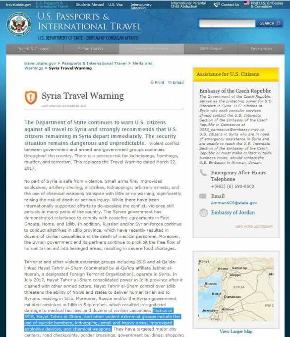 «Сенсация»: Госдеп рассказал американцам, почему не стоит ехать к террористам в Идлиб (ФОТО) | Русская весна