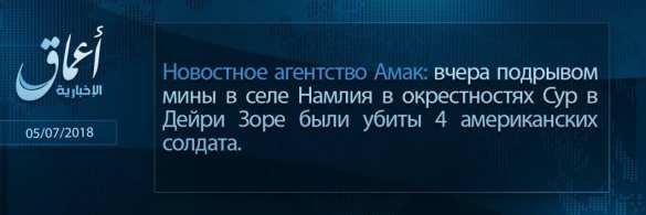 Сирия: Уничтожена группа американских военных, — ИГИЛ | Русская весна