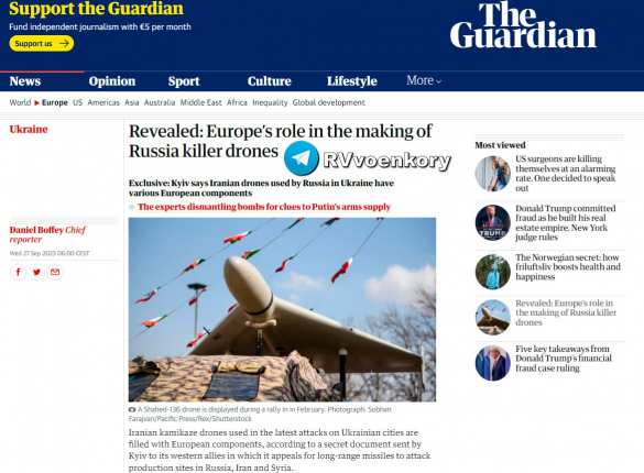 Украина призывает наносить удары по Ирану и Сирии — The Guardian | Русская весна