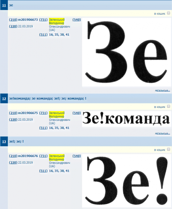 Президент Ze: Зеленский патентует торговые марки (ФОТО) | Русская весна