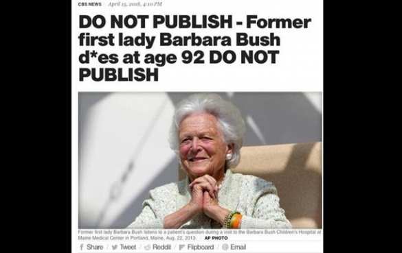 В США по ошибке «похоронили» жену экс-президента (ФОТО) | Русская весна