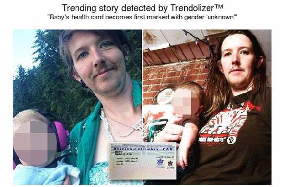 Их нравы: в Канаде трансгендер добился «неопределенного» пола для своего ребенка (ФОТО) | Русская весна