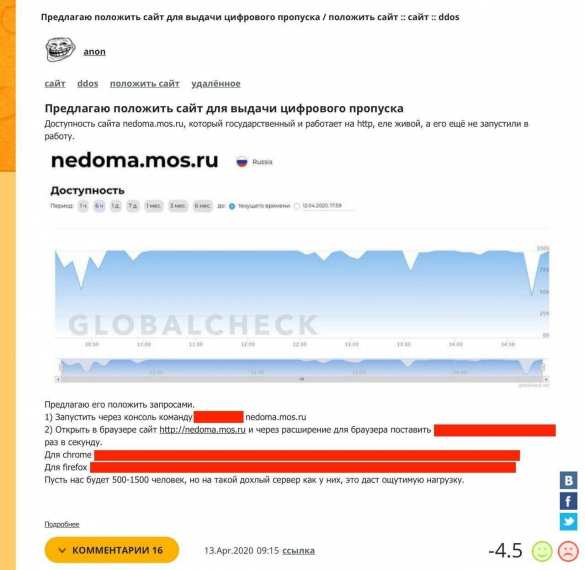 Злоумышленники пытаются заблокировать сайт для выдачи электронных пропусков в Москве | Русская весна