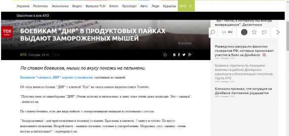 Армию ДНР кормят замороженными мышами, — украинские СМИ (ВИДЕО) | Русская весна