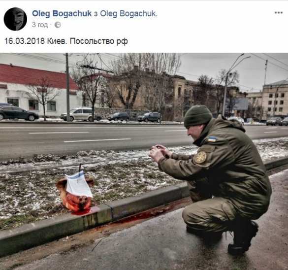 К посольству России в Киеве принесли окровавленную свиную голову (ФОТО) | Русская весна