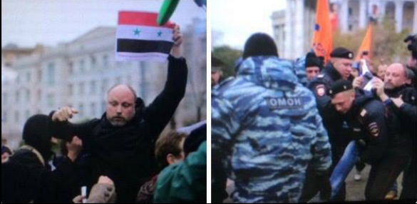 Как московские «борцы за мир с ИГИЛ» из «умеренной оппозиции» толпой на человека с флагом Сирии нападали (ФОТО) | Русская весна