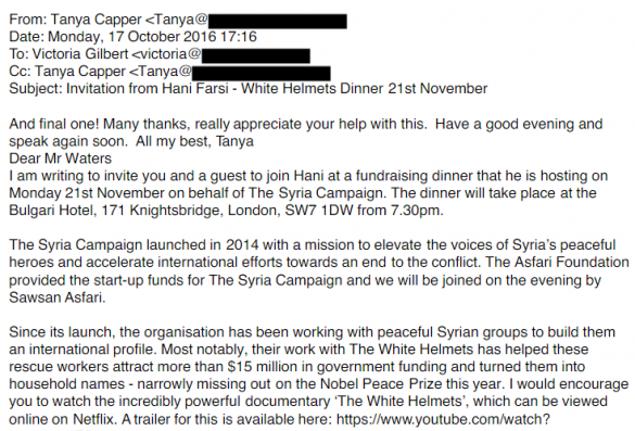 «Белые каски» пытались «завербовать» основателя Pink Floyd — опубликованы доказательства (ДОКУМЕНТ) | Русская весна