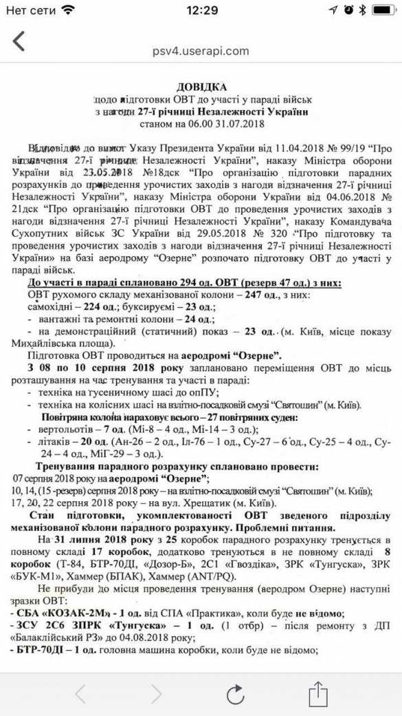 «Дно Независимости» — опубликованы документы о неготовности значительной части техники ВСУ к параду (ВИДЕО) | Русская весна