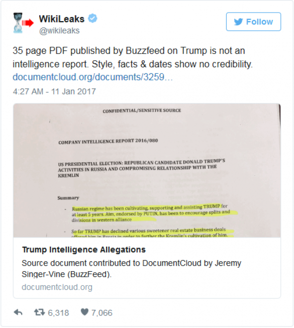 WikiLeaks опроверг слухи о наличии у «русских агентов» компромата на Трампа | Русская весна