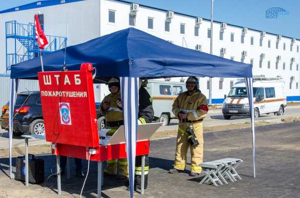 На стройплощадке Крымского моста прошли учения МЧС России (ФОТО) | Русская весна