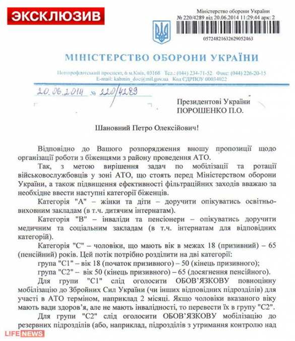 Минобороны Украины: беженцев отправить на фронт, уклонистов подвергнуть фильтрации и заключению (видео) | Русская весна