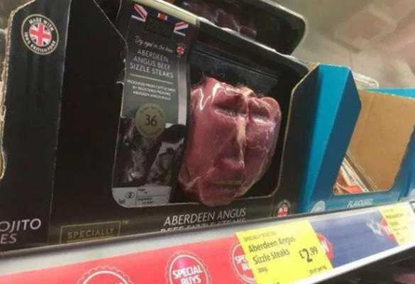 Странные новости из ЕС: стейк с лицом Путина в мясном отделе в Британии взорвал Сеть (ФОТО) | Русская весна