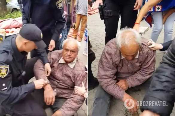 Физическая сила и наручники: Украинские полицейские жёстко задержали пенсионера (ФОТО, ВИДЕО) | Русская весна