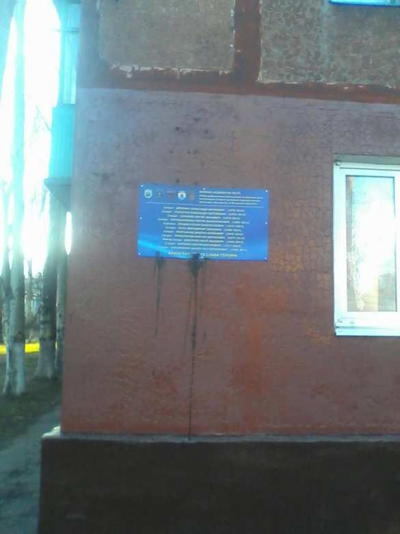 Мемориальную доску украинским добровольцам облили краской в Запорожье (ФОТО) | Русская весна