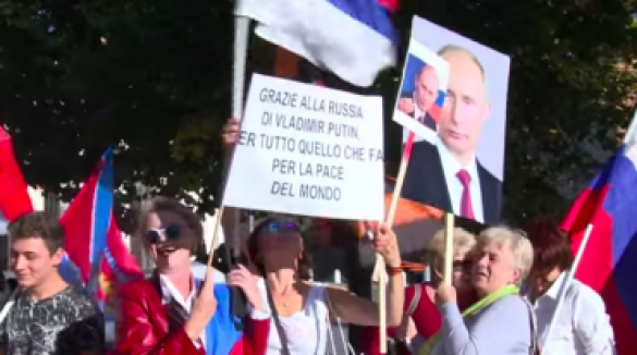 Митинг в поддержку действий России в Сирии прошел в Риме | Русская весна
