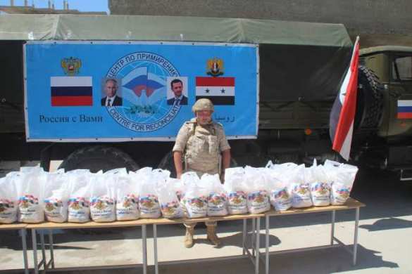 The Russian military police delivered humanitarian aid to the residents of Beit Sawa in Damascus governorate (PHOTOS) | Русская весна
