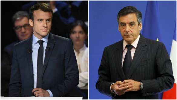 На фото: Франсуа Фийон и Эммануэль Макрон Коррупция по-французски: что можно министру Макрона и нельзя Франсуа Фийону | Русская весна