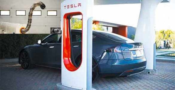 Робот-змея сам зарядит электромобиль (видео) | Русская весна