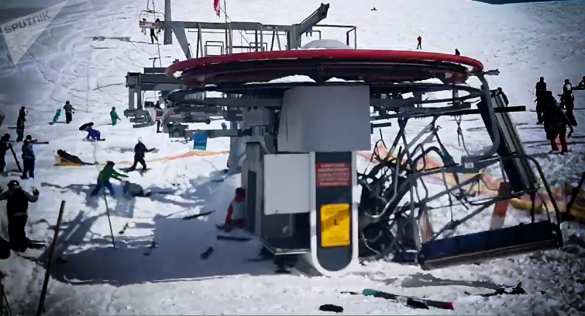 «Взбесившийся» подъемник покалечил туристов на горнолыжном курорте в Грузии (ФОТО, ВИДЕО) | Русская весна