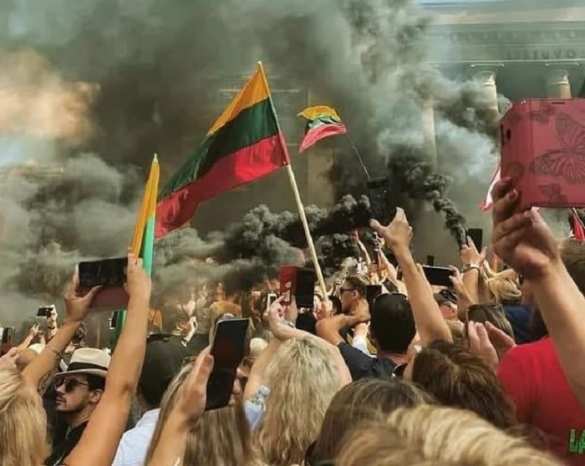 Обстановка накаляется: в литовский спецназ полетели камни (ВИДЕО) | Русская весна